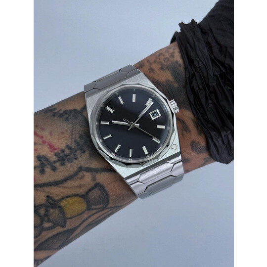 Custom Seiko Mod • No Logo Black Silver VC 222 • 37mm